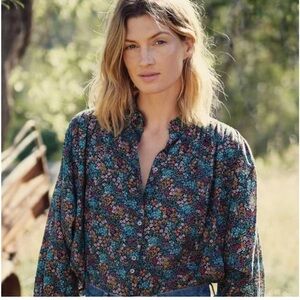 Doen Rose Blouse Navy Lady Bird Floral